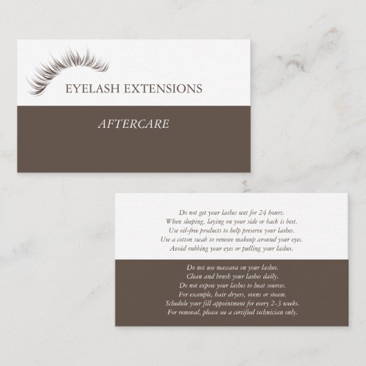 Lash Natercare Instructions Visitekaartje (Voorkant / Achterkant)