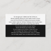 Lash Natercare Instructions Visitekaartje (Achterkant)