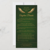 Lash Nazorg Info Gold Glitter Wings Groen Bedankkaart (Voorkant)