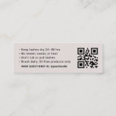 Lash Nazorg Instructiekaart met QR-code  Mini Visitekaartje (Achterkant)