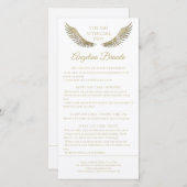 Lash Nazorg Instructies Gouden Glitter Vleugels Bedankkaart (Voorkant / Achterkant)