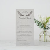 Lash Nazorg Instructies Zilveren Glitter Vleugels Bedankkaart (Staand voorkant)