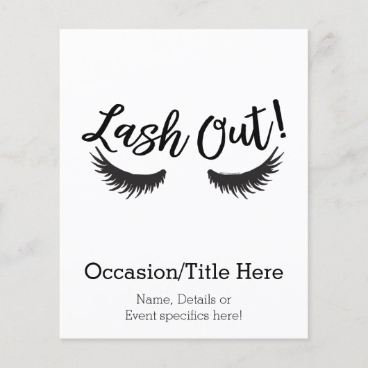 Lash out Eyelashes Lash Salon Makeup Artiest Flyer (Voorkant)