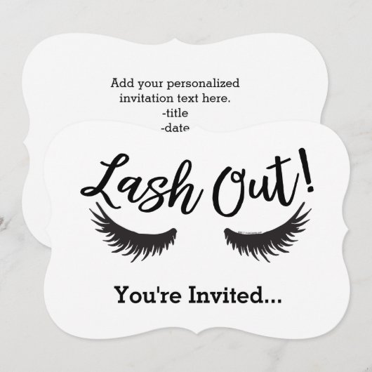 Lash out Eyelashes Lash Salon Makeup Artiest Kaart (Voorkant / Achterkant)