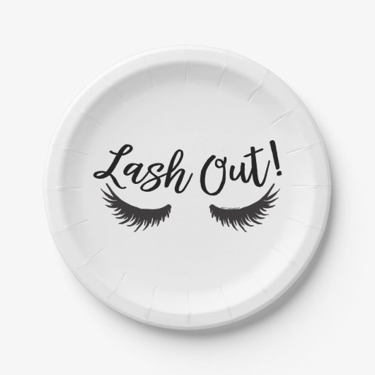 Lash out Eyelashes Lash Salon Makeup Artiest Papieren Bordje (Voorkant)