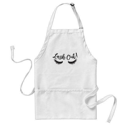Lash out Eyelashes Lash Salon Makeup Artiest Standaard Schort (Voorkant)