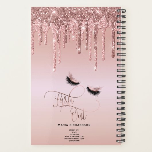 Lash Out Makeup Eyebrow Eyes Lashes Driving Gold Planner (Achterkant)