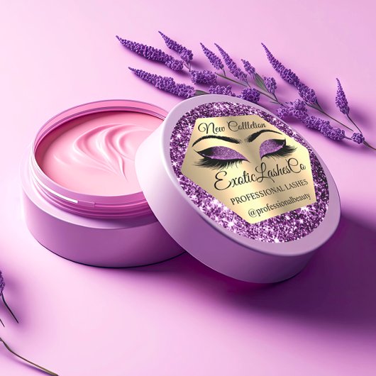 Lash Packaging Makeup Artiest Gold Paarse Eyes Ronde Sticker