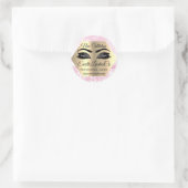 Lash Packaging Makeup Artist Gold Pink GLITTER Ronde Sticker (Tas)