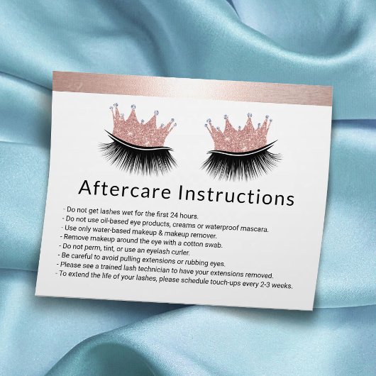 Lash Queen Eyelash Extensions Roos Gold Aftercare Flyer