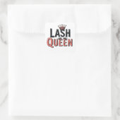 Lash Queen Funny Eye wimpers make-up Vierkante Sticker (Tas)