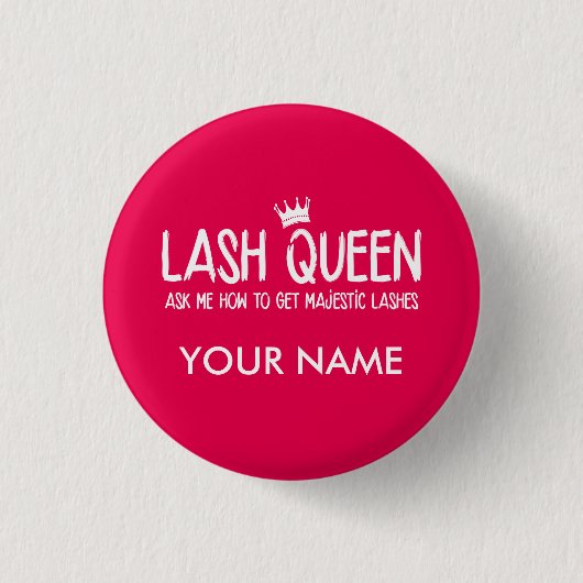 Lash Queen - Younique - Personaliseren met naam Ronde Button 3,2 Cm (Voorkant)