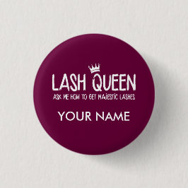 Lash Queen - Younique - Personaliseren met naam Ronde Button 3,2 Cm
