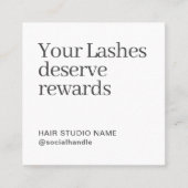Lash Rewards Loyalty Card met QR-code Vierkante Visitekaartje (Voorkant)