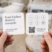 Lash Rewards Loyalty Card met QR-code Vierkante Visitekaartje