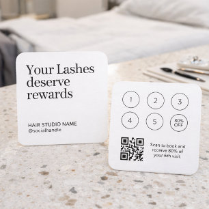 Lash Rewards Loyalty Card met QR-code Vierkante Visitekaartje