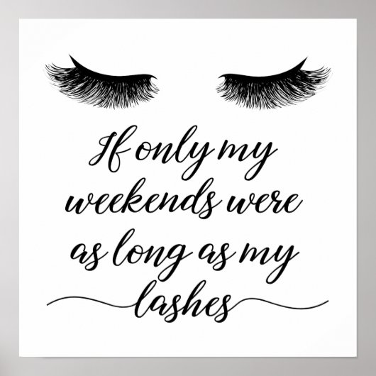 Lash Room Decor, Lash Studio, Mode Lash Quote Poster (Voorkant)