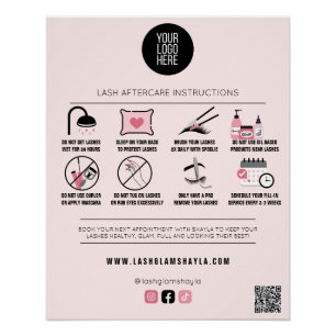 Lash Salon Eyelash Extension Instruction Perfect Poster