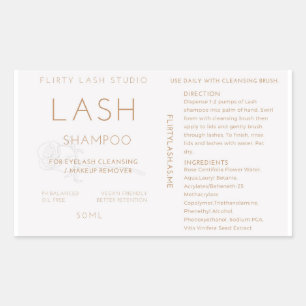 Lash shampoo flesetiket rechthoekige sticker