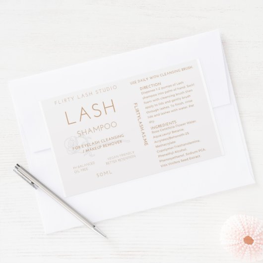 Lash shampoo flesetiket rechthoekige sticker (Envelop)