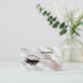 Lash Specialist Eye Lashes Monogram Marmer Visitekaartje (Staand voorkant)