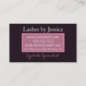 Lash Specialist Monogram Glitter Script Salon Visitekaartje (Achterkant)