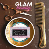 Lash Specialist Monogram Glitter Script Salon Visitekaartje