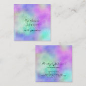 Lash Specialist Paars en Blue Elegant Abstract Vierkante Visitekaartje (Voorkant / Achterkant)