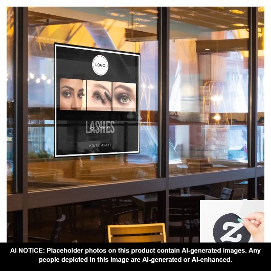 Lash Studio Elegante Fotocollage Logo  Raamsticker