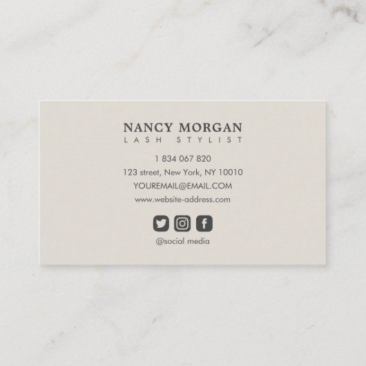 Lash Stylist Earth Tones Retro Visitekaartje (Achterkant)