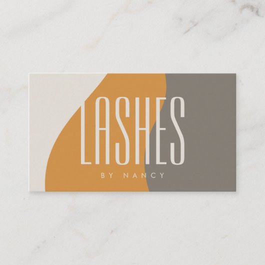 Lash Stylist Earth Tones Retro Visitekaartje (Voorkant)