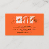 Lash stylist modern typografie script neon sinaasa visitekaartje (Achterkant)