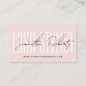 Lash stylist moderne typografie blush roze visitekaartje (Voorkant)