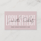 Lash stylist moderne typografie neutraal roze visitekaartje (Voorkant)