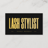 Lash Stylist Zwart en Goud Visitekaartje (Voorkant)