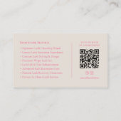 Lash Tech Elegant Lashes Script Roze Zand Visitekaartje (Achterkant)