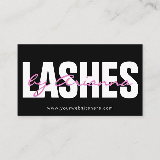 Lash Tech Eyelash Extensions Lashes Boutique Neon  Visitekaartje (Voorkant)