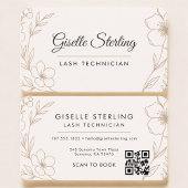 Lash Tech Floral QR Code Professional Visitekaartje