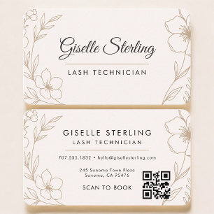 Lash Tech Floral QR Code Professioneel Visitekaartje