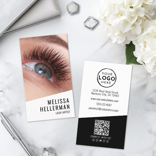 Lash Tech Foto Logo Verticaal Visitekaartje