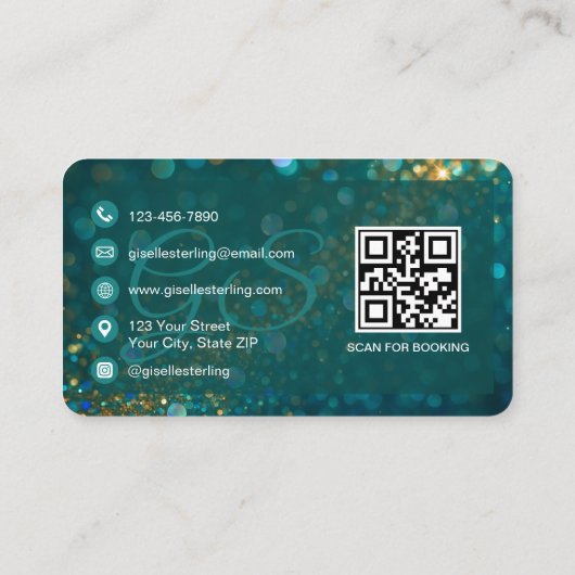 Lash Tech Glitter QR Code Visitekaartje (Achterkant)