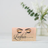 Lash Tech Gold Glam Glitter Eyes Beauty Salon Visitekaartje (Staand voorkant)