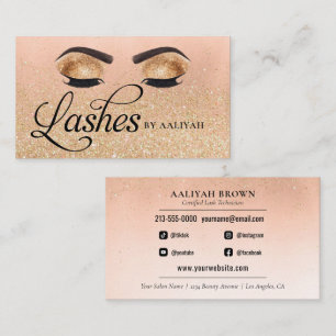 Lash Tech Gold Glam Glitter Eyes Beauty Salon Visitekaartje
