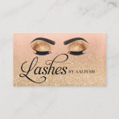 Lash Tech Gold Glam Glitter Eyes Beauty Salon Visitekaartje (Voorkant)