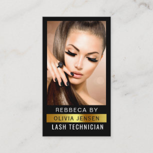 Lash Tech Golden en Black QR Code Visitekaartje