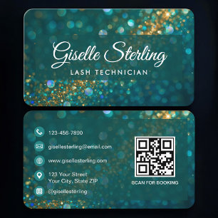 Lash Tech Groen Goud QR Code Professioneel Visitekaartje