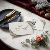 Lash Tech Kerst Botanische Zakelijke Kaart QR Code Visitekaartje