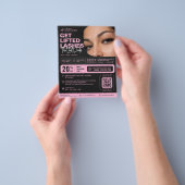 Lash Tech Lift Extensions Esthetische Roze Zwart Flyer (Hand)