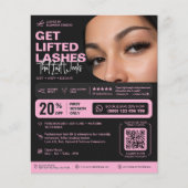 Lash Tech Lift Extensions Esthetische Roze Zwart Flyer (Voorkant)