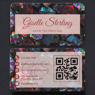 Lash Tech Opal Black QR-code Visitekaartje